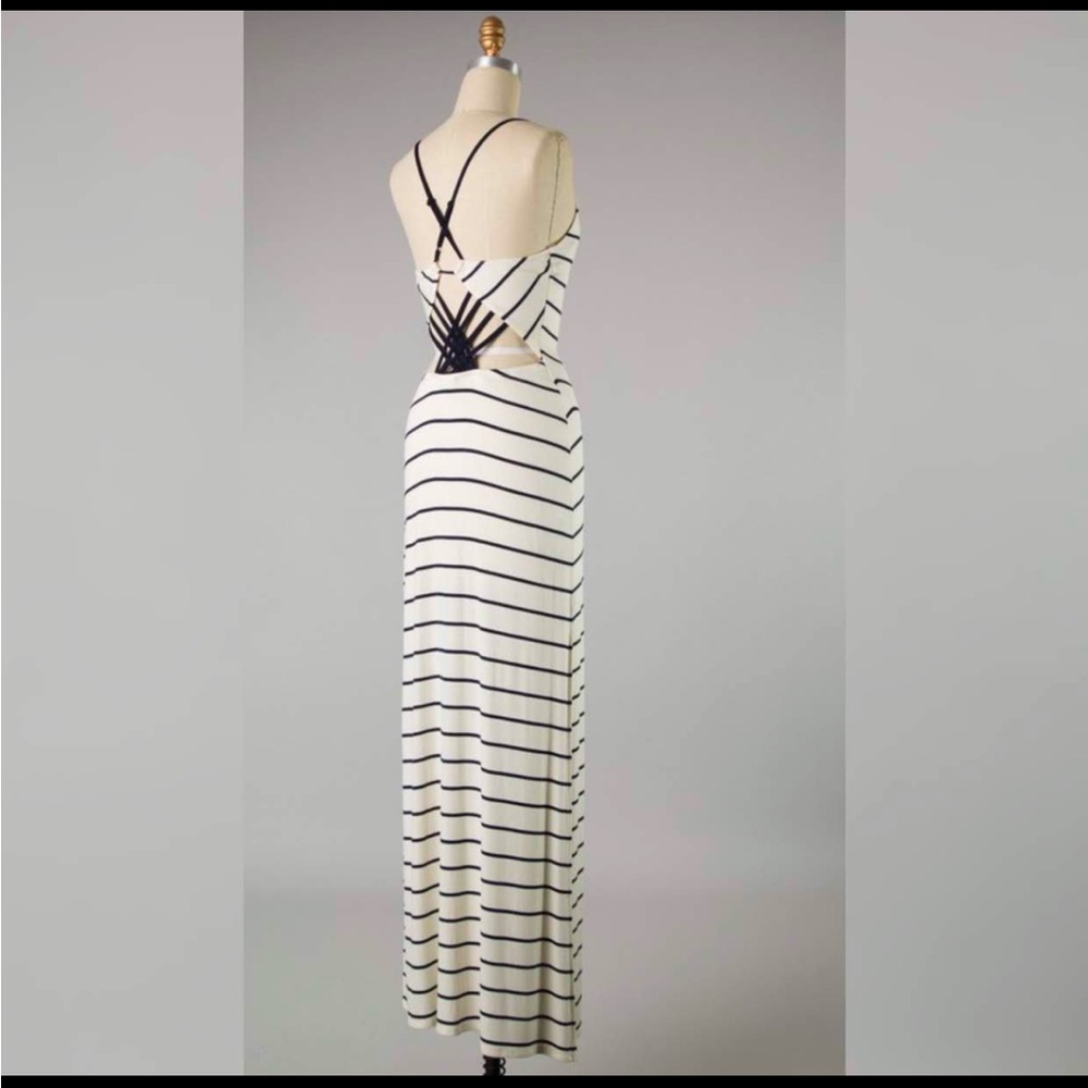 Cute striped off-white dress